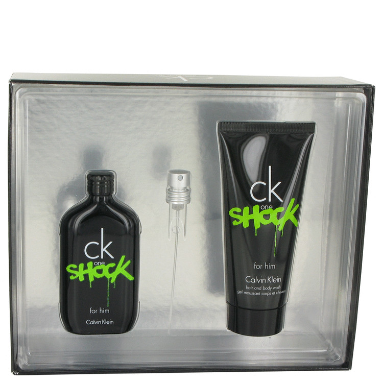 Ck One Shock for Men, Gift Set (1.7 oz EDT Spray + 3.4 oz Hair & Body Wash)