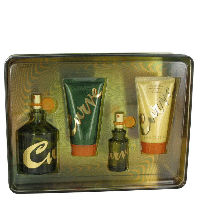 Curve for Men, Gift Set (4.2 oz Cologne Spray + .5 oz Cologne Spray + 2.5 oz Skin Soother + 2.5 oz Hair & Body Wash)