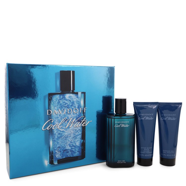 Cool Water for Men, Gift Set (4.2 oz EDT Spray + 2.5 oz After Shave Balm + 2.5 oz Shower Gel)