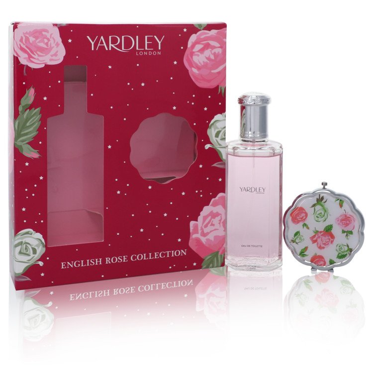 Image Of     English Rose Yardley by Yardley London Women Gift Set -- 4.2 oz Eau De Toilette Spray + Compact Mirror  