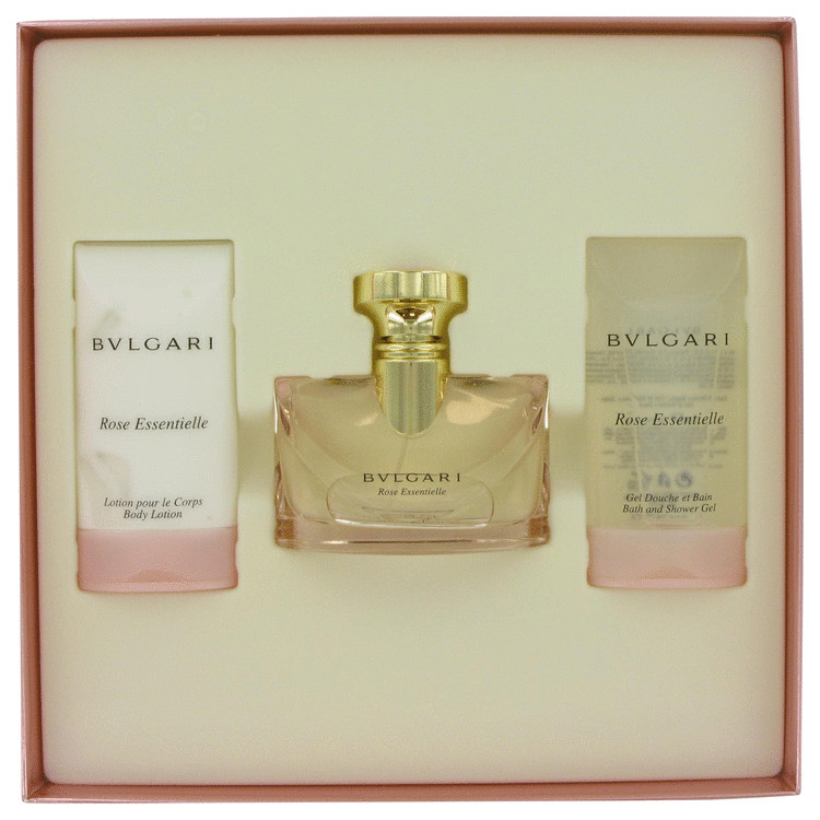 Bvlgari Rose Essentielle for Women, Gift Set (1.7 oz EDT Spray + 2.5 oz Body Lotion + 2.5 oz Shower Gel)