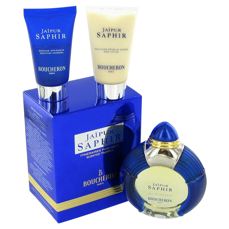 Jaipur Saphir Gift Set -- Gift Set - 1.7 oz Eau De Toilette Spray + 1 oz Body Lotion + .85 oz Soothing Showers Gel for Women