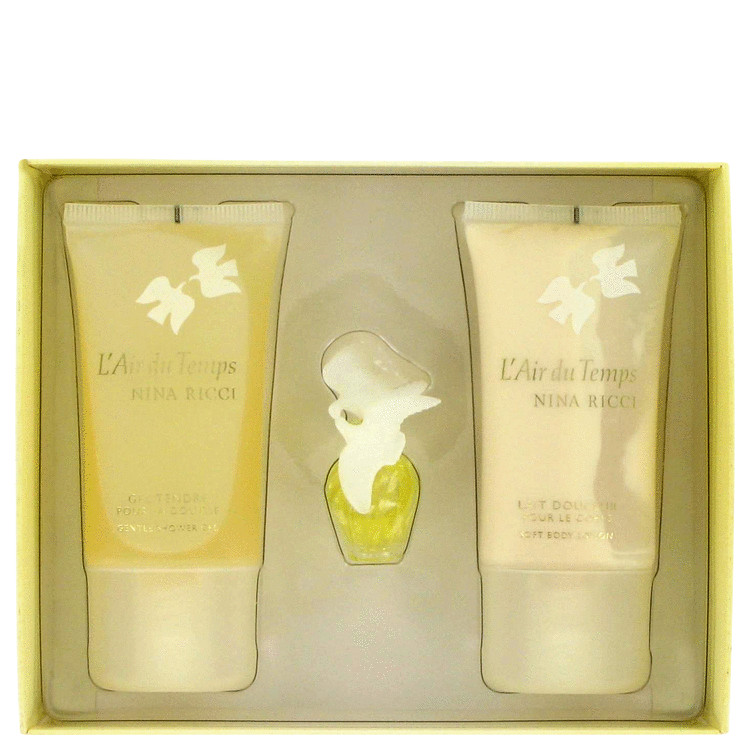 L'air Du Temps Gift Set -- Gift Set - .08 Mini +.84 Body Lotion + .84 Shower Gel for Women
