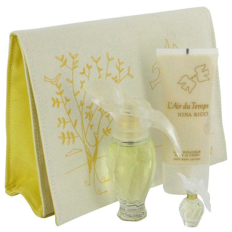 L'air Du Temps Gift Set -- Gift Set - 1.0 oz Eau De Toilette Spray + 1.7 oz Body Lotion + .085 oz Mini EDT + Purse for Women