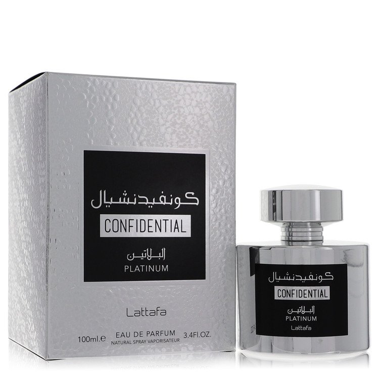 Lattafa Confidential Platinum by Lattafa - Eau De Parfum Spray (Unisex) 3.4 oz 100 ml
