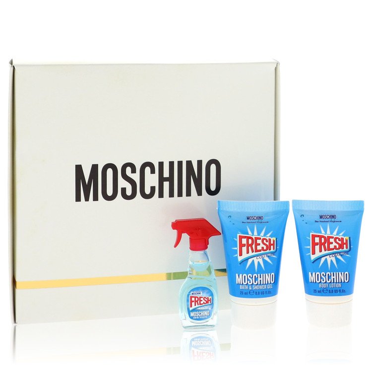 Moschino Fresh Couture by Moschino - Gift Set -- .17 oz Mini EDP Spray + .8 oz Body Lotion + .8 oz Shower Gel -- for Women