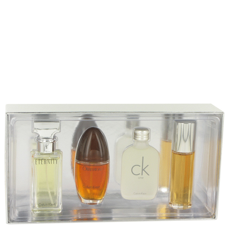 Obsession Gift Set -- Gift Set - Mini Variety Gift Set Includes Eternity, Obsession Ck One, Escape, All 1/2 oz Sprays Except CK One is a Splash for Wo