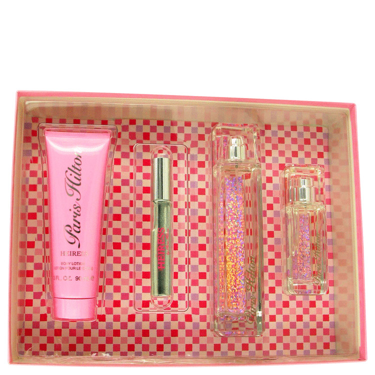 Paris Hilton Heiress Gift Set -- Gift Set - 3.4 oz Eau De Parfum spray + 1 oz Eau De Parfum Spay + 3 oz Body Lotion + .34 oz EDP Roll On for Women