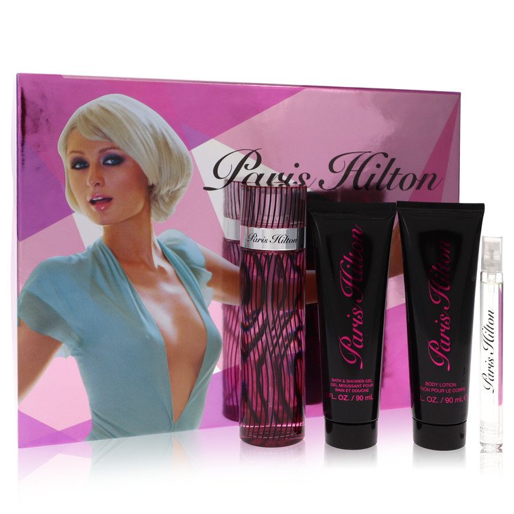 Paris Hilton by Paris Hilton Women Gift Set *3.4 oz Eau De Parfum Spray + 3 oz Body Lotion + 3 oz Shower Gel + .34 oz Mini EDP Spray Image