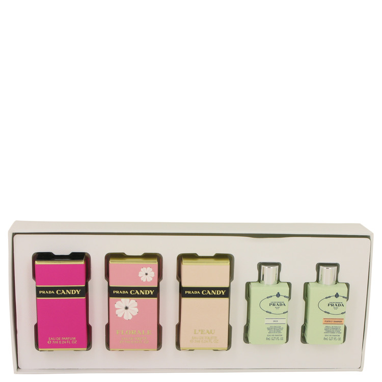 Prada Candy Gift Set -- Gift Set - Mini Set Includes Prada Candy, Prada Candy Florale, Prada Candy L'eau, Fleur D'oranger and Iris for Women