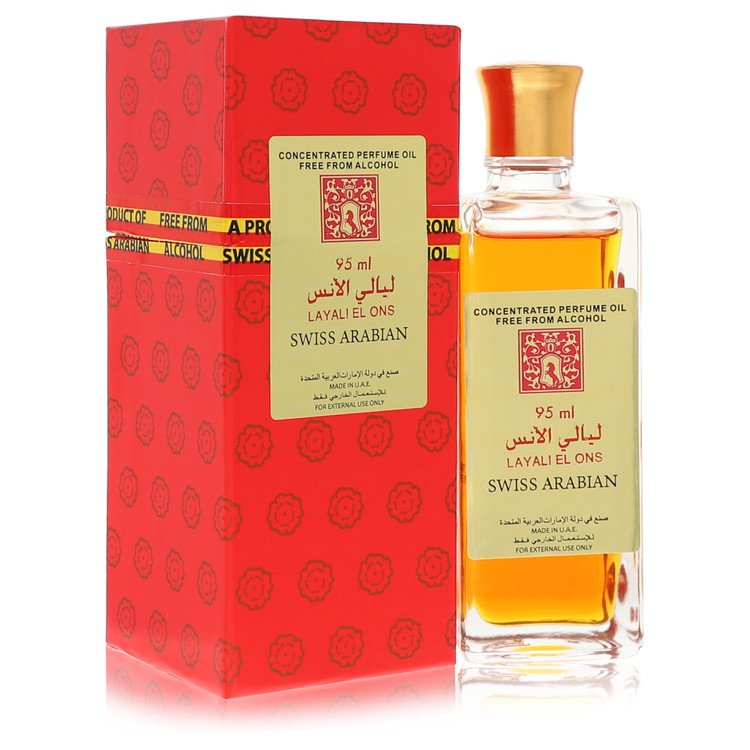 Swiss Arabian Layali El Ons by Swiss Arabian - Concentrated Perfume Oil Free From Alcohol 3.21 oz 95 ml for Women