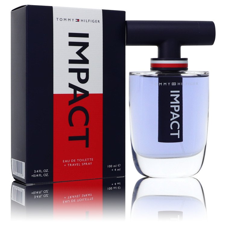 Tommy Hilfiger Impact Gift Set -- Gift Set - 3.4 oz Eau De Toilette Spray + .14 oz Travel EDT Spray for Men