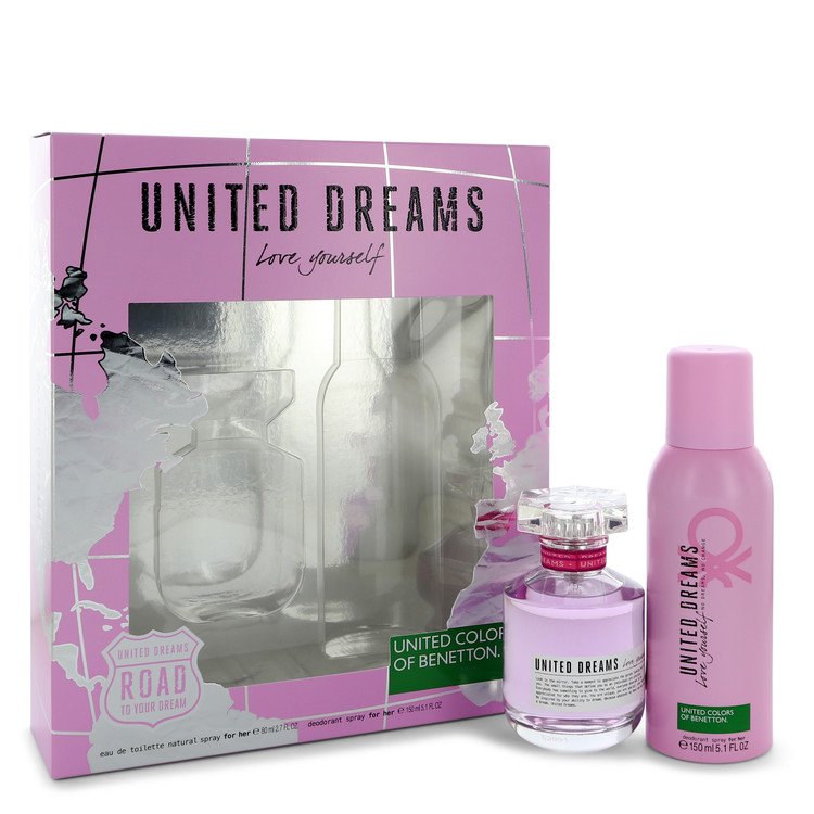United Dreams Love Yourself for Women, Gift Set (2.7 oz EDT Spray + 5.1 oz Deodorant Spray)
