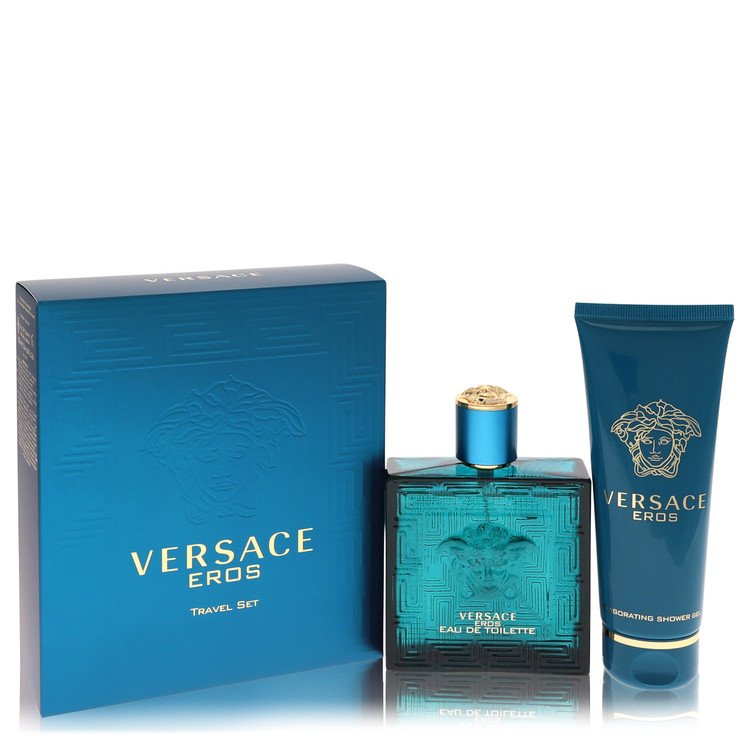 Image Of     Versace Eros by Versace Men Gift Set *3.4 oz Eau De Toilette Spray + 3.4 oz Shower Gel  