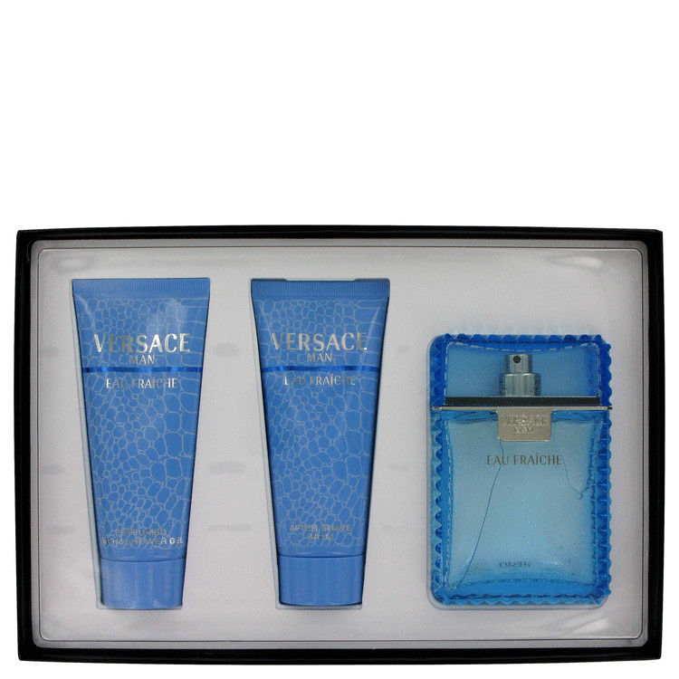 Versace Man Gift Set -- Gift Set - 3.4 oz Eau De Toilette Spray (Eau Fraiche) + 3.4 oz Shower Gel + 3.4 oz After Shave Balm for Men