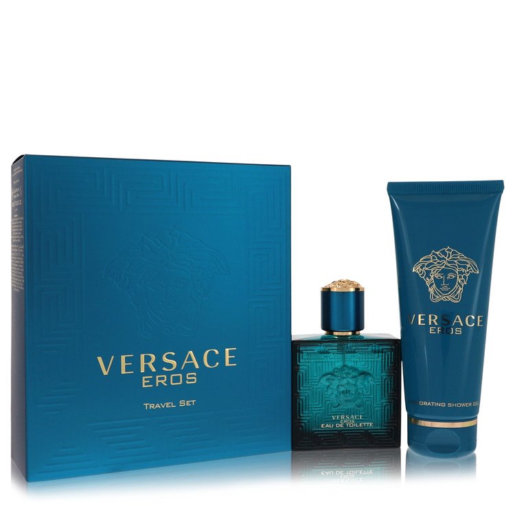 Image Of 	Versace Eros by Versace Men Gift Set -- 1.7 oz Eau De Toilette Spray + 3.4 oz Shower Gel	
