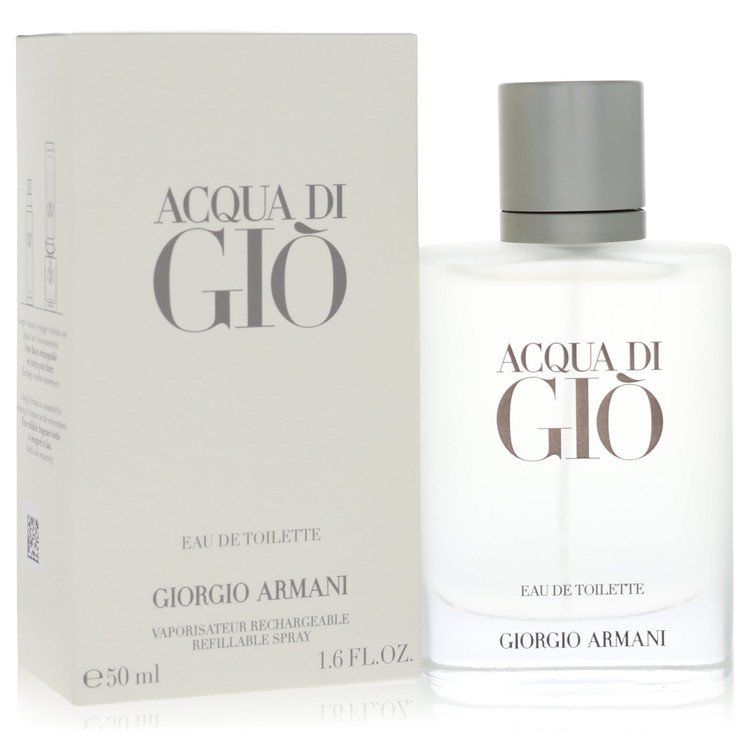 Acqua Di Gio Cologne by Giorgio Armani Cologne 1.7 Oz Eau De Toilette Refillable Spray