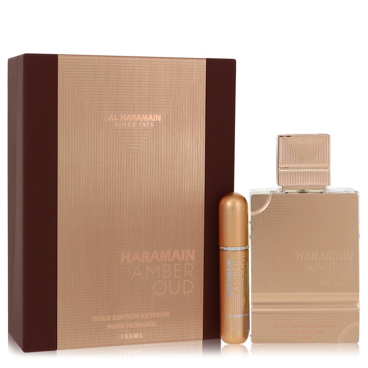 Al Haramain Amber Oud Gold Edition Extreme Perfume Gift Set - 3.4 Pure Perfume Spray + 0.34 oz Refillable Spray Guatemala