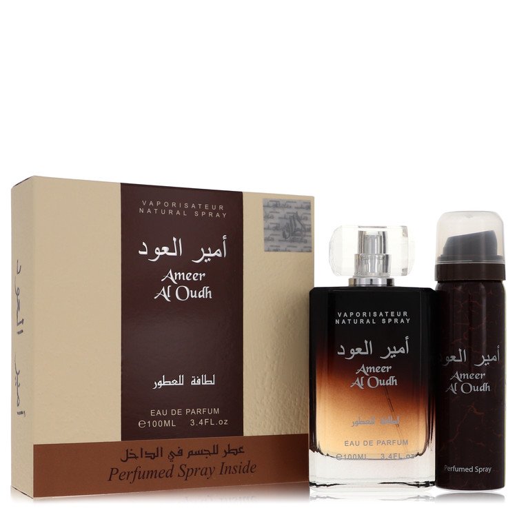 Lattafa Ameer Al Oudh Cologne Gift Set - 3.4 oz Eau De Parfum Spray + 1.7 oz Perfumed Spray Guatemala