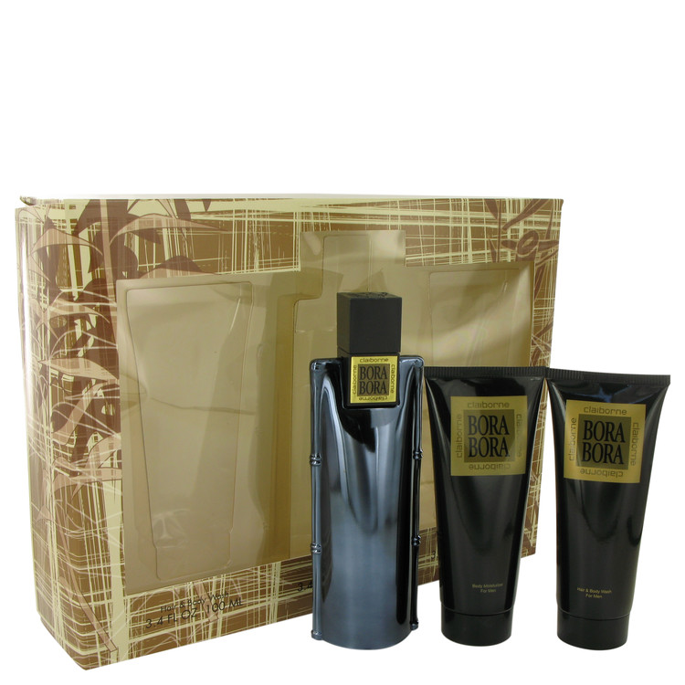 Bora Bora Cologne by Liz Claiborne -- Gift Set - 3.4 oz Cologne Spray + 3.4 oz Body Moisturizer + 3.4 oz Hair & Body Wash