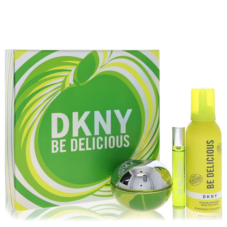 Be Delicious Perfume by Donna Karan Perfume -- Gift Set - 3.4 Eau De Parfum Spray +0.5 Mini EDP Spray +5.1 Shower Mousse