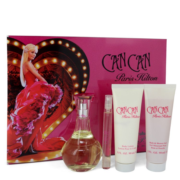 Paris Hilton Can Can Perfume Gift Set - 3.4 oz Eau De Parfum Spray + 3 oz Body Lotion + 3 oz Shower Gel +  .34 oz Mini EDP Spray Guatemala