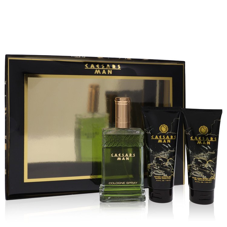 Caesars Cologne by Caesars -- Gift Set - 4 oz Cologne Spray + 3.3 oz Shower Gel + 3.3 oz After Shave Balm