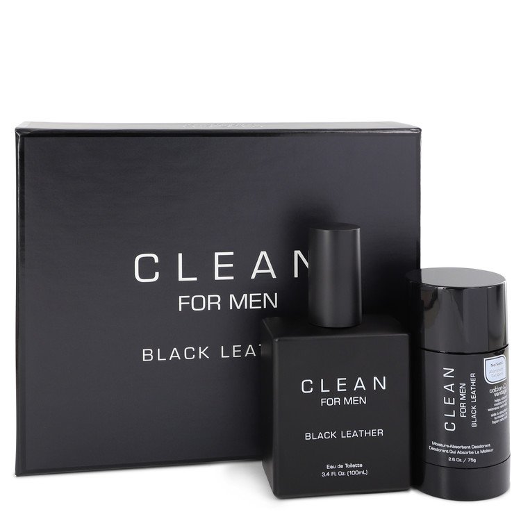 Clean Black Leather Cologne Gift Set - 3.4 oz Eau De Toilette Spray + 2.6 oz Deodorant Stick Guatemala