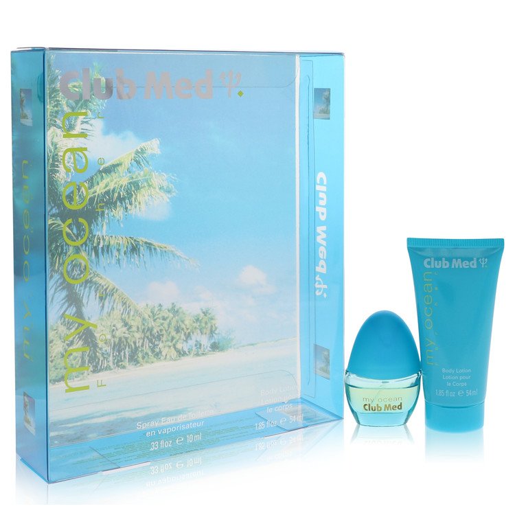 Coty Club Med My Ocean Perfume Gift Set - .33 oz Mini EDT Spray + 1.85 oz Body Lotion Guatemala