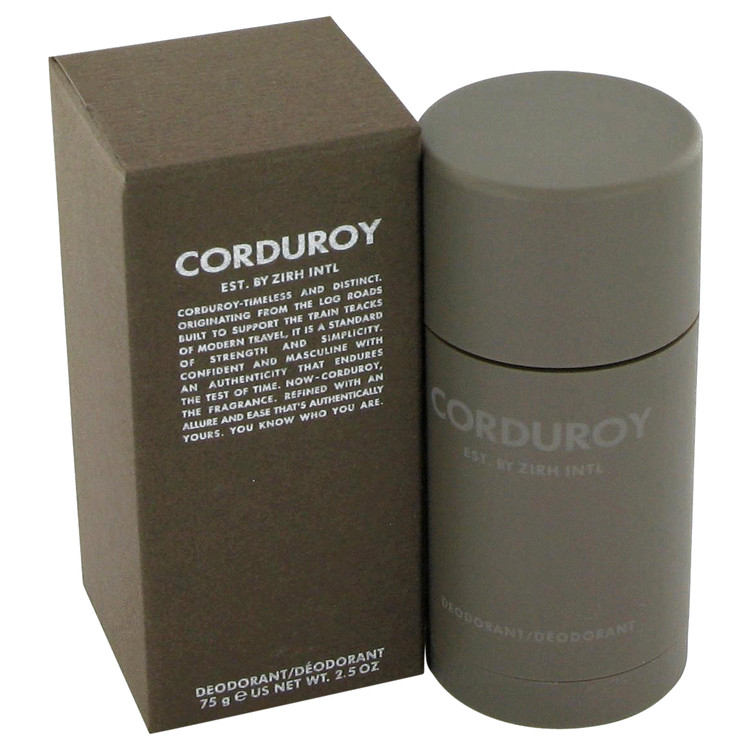Corduroy Cologne by Zirh International 2.5 oz Deodorant Stick (Alcohol-Free)