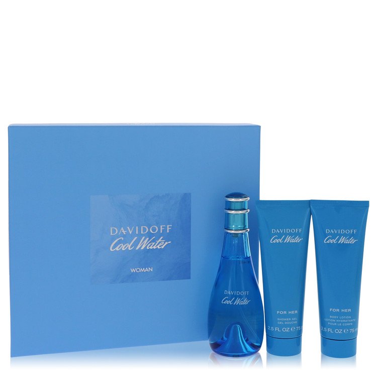 Davidoff Cool Water Perfume Gift Set - 3.4 oz Eau De Toilette Spray + 2.5 oz Body Lotion + 2.5 oz Shower Breeze Guatemala