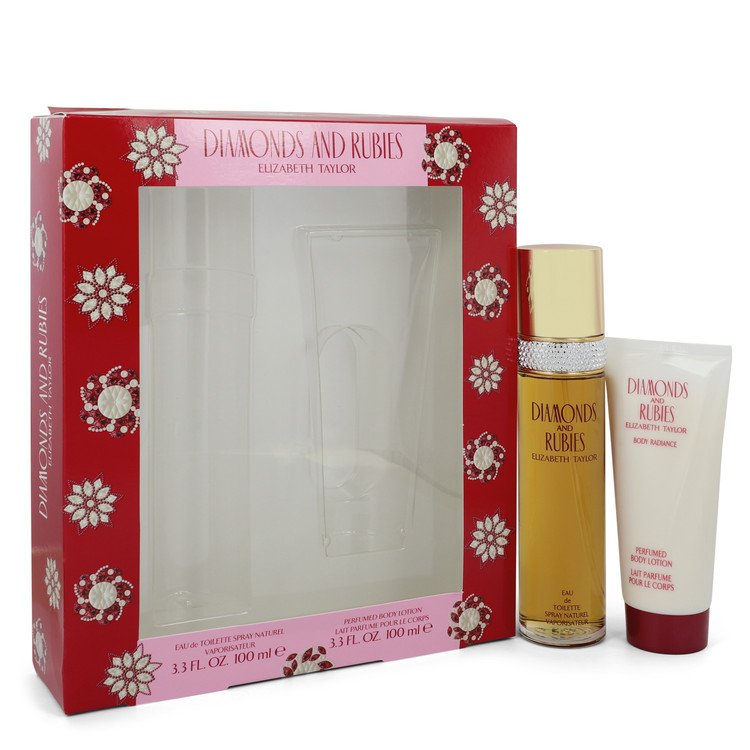 Diamonds & Rubies Perfume by Elizabeth Taylor -- Gift Set - 3.3 oz Eau De Toilette Spray + 3.3 oz Body Lotion