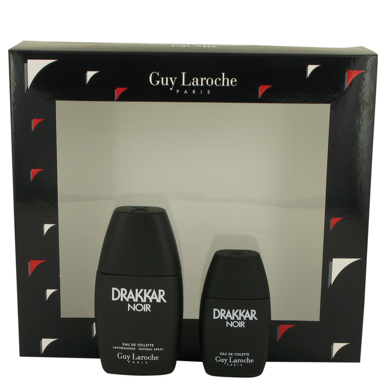 Drakkar Noir Cologne by Guy Laroche -- Gift Set - 1 oz Eau De Toilette Spray + .5 oz Mini EDT