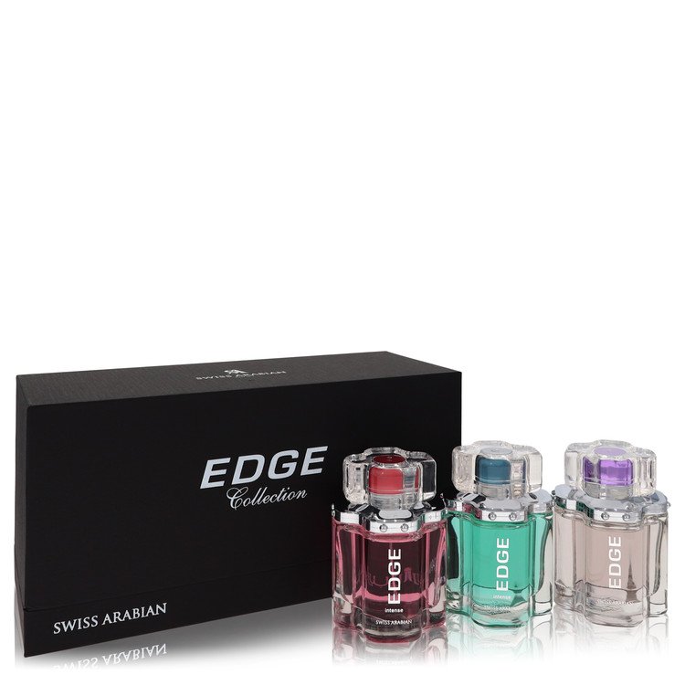 Edge Intense Perfume by Swiss Arabian -- Gift Set - Edge 3.4 oz Eau De Parfum Spray for Women + Edge Intense 3.4 oz Eau De Parfum Spray for Women + Edge Intense 3.4 oz Eau De Toilette Spray for Men