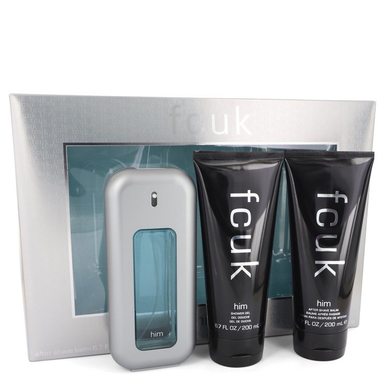 FCUK by French Connection - Gift Set -- 3.4 oz Eau De Toilette Spray + 6.7 oz After Shave Balm + 6.7 oz Shower Gel -- for Men