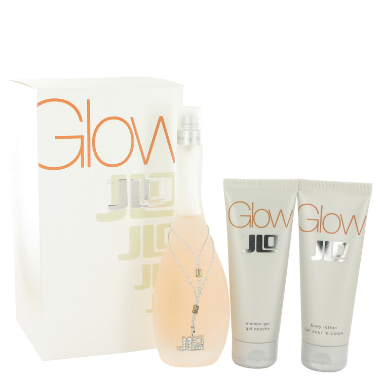 Glow Perfume by Jennifer Lopez -- Gift Set - 3.4 oz Eau De Toilette Spray + 2.5 oz Body Lotion + 2.5 oz Shower Gel