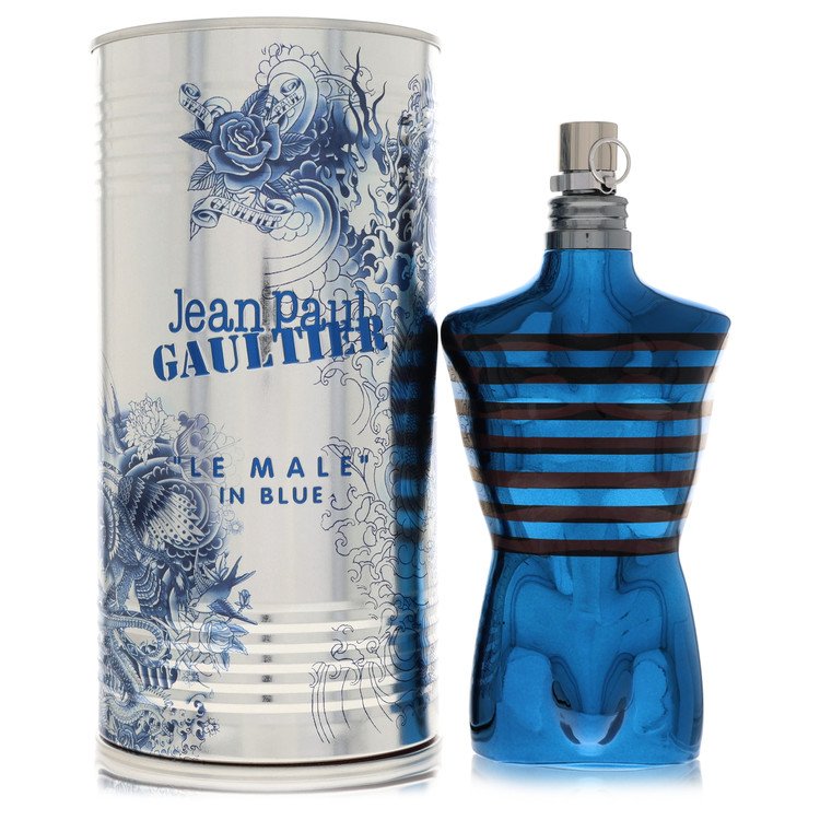 Jean Paul Gaultier Le Male In Blue Cologne by Jean Paul Gaultier Cologne 4.2 Oz Eau De Parfum Spray