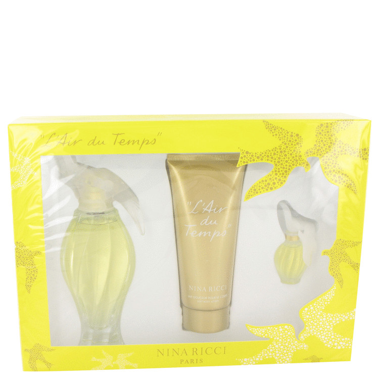 L'air Du Temps for Women, Gift Set (3.3 oz EDT Spray + 3.3 oz Body Lotion + .20 oz Mini EDT Spray)