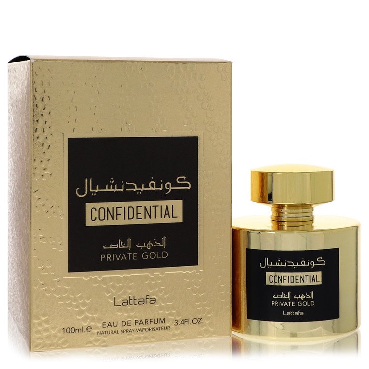 Lattafa Confidential Private Gold Cologne by Lattafa 100 ml Eau De Parfum Spray (Unisex)