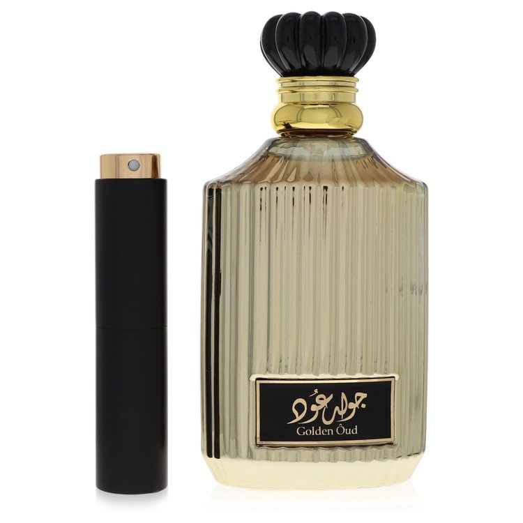 Lattafa Asdaaf Golden Oud Cologne by Lattafa Cologne 0.27 Oz Travel Spray