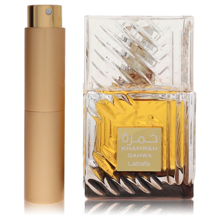 Lattafa Khamrah Qahwa Cologne by Lattafa Cologne 0.27 Oz Travel Spray
