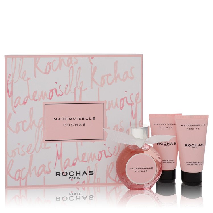 Mademoiselle Rochas Perfume by Rochas -- Gift Set - 1.7 Eau De Parfum Spray + 1.7 oz Perfumed Body Lotion + 1.7 oz Perfumed Shower Gel