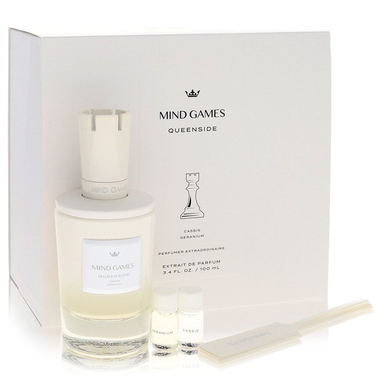 Mind Games Queenside Perfume by Mind Games Perfume -- Gift Set - 3.4 oz Extrait De Parfum Spray + 2 x 0.10 Mini Extrait EDP + Testing Papers