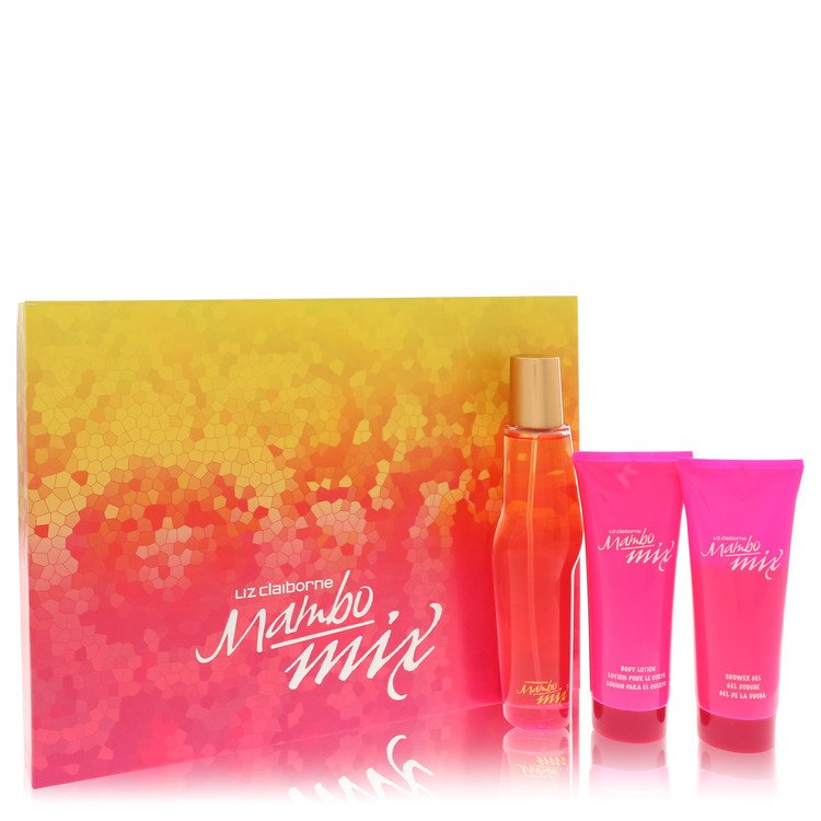 Liz Claiborne Mambo Mix Perfume Gift Set - 3.4 oz Eau De Parfum Spray + 3.4 oz Body Lotion + 3.4 oz Shower Gel Guatemala