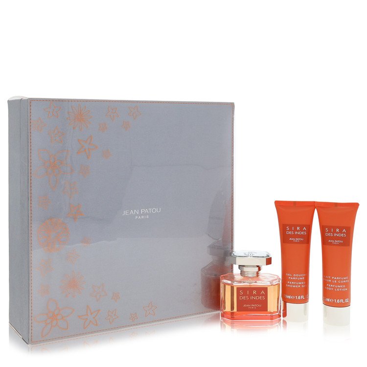 Sira Des Indes Perfume by Jean Patou Perfume -- Gift Set - 1.6 oz Eau De Parfum Spray + 1.6 oz Body Lotion + 1.6 oz Shower Gel