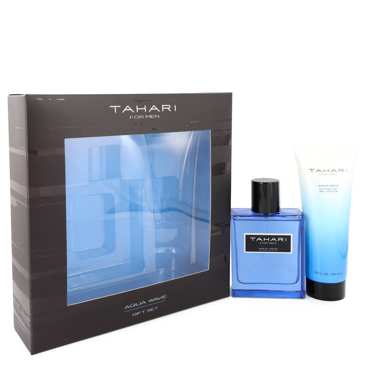Tahari Aqua Wave Cologne by Tahari -- Gift Set - 3.4 oz Eau De Toilette Spray + 3.4 oz Shower Gel