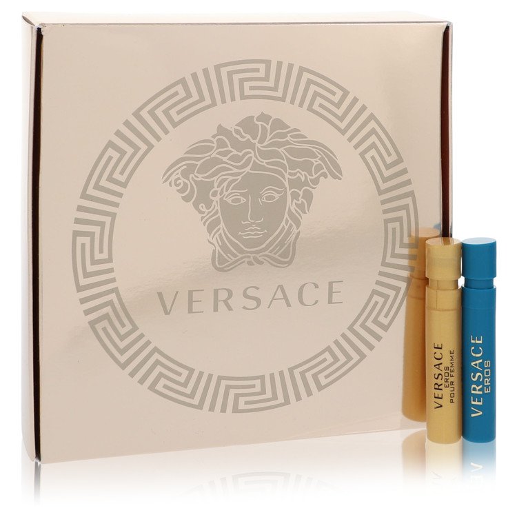 Versace Eros Perfume by Versace -- Gift Set - .03 Mini EDP in Versace Eros Pour Femme + .03 Mini EDT in Versace Eros