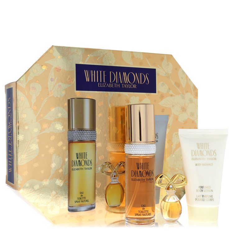 White Diamonds Perfume by Elizabeth Taylor Perfume -- Gift Set - 1 oz Eau De Toilette Spray + .12 oz Min EDP + 1.7 oz Body Lotion