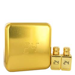 24 Gold Oud Edition Cologne by ScentStory Cologne -- Gift Set - 24 Gold 1.7 oz Eau De Toilette Spray + 24 Gold Oud 1.7 oz Eau De Toilette Spray