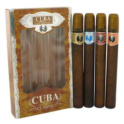 Cuba Blue Gift Set By Fragluxe Gift Set For Men Includes Cuba Variety Set Includes All Four 1.15 Oz Sprays, Cuba Red, Cuba Blue, Cuba Gold And Cuba Orange